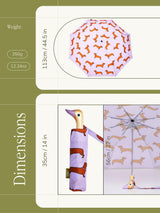 Dachshund Dog Lilac Eco-friendly Compact Duck Umbrella Original Duckhead