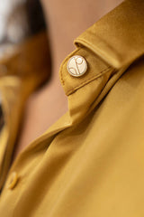 Kobe Shirt Silk Blouse in Mimosa Yellow