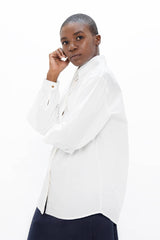 Prague Organic Cotton Collar Shirt in Cloud White