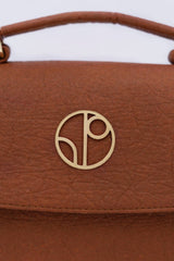 London Piñatex® Saddle Bag in Mocha Brown