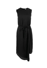 Funchal Asymmetric Wrap Dress Black