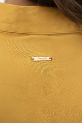 Kobe Shirt Silk Blouse in Mimosa Yellow