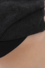 Linen Natural Dyed Face Mask in Charcoal Black