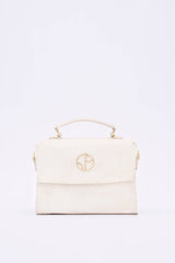 London Piñatex® Saddle Bag in Latte White