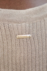 Sao Paulo Racer Knitted Top in Sand Brown