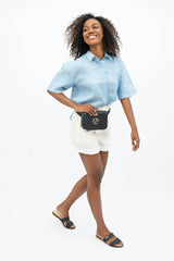 Seville Linen Short Sleeves Shirt in Sommerhus Blue