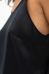 Kingston Silk Camisole Top in Black
