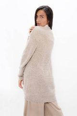 Salzburg - Hand Knitted Wool Cocoon Cardigan - Sand Marl
