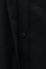 Seville Linen Short Sleeves Shirt in Licorice Black