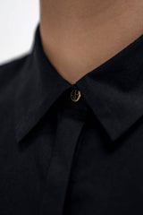 Budapest Organic Cotton Oversized Shirt in Eclipse Black