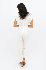 Dakar TENCEL™ Straight Leg Jumpsuit in Porcelain White
