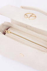London Piñatex® Saddle Bag in Latte White