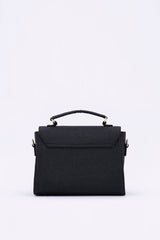 London Piñatex® Saddle Bag in Truffle Black