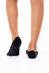 Modal Monogram No Show Socks in All Black