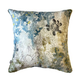 Luxury Irish Linen 50cm Airmid Blue & Grey Vibrant Square Cushion