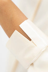 Kobe Shirt Silk Blouse in Pearl White