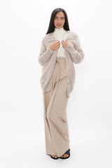 Salzburg - Hand Knitted Wool Cocoon Cardigan - Sand Marl