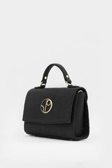 Mini London Piñatex® Cross Body Bag in Truffle Black