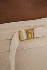 Mallorca Organic Cotton Asymmetric Skirt in Sand Brown