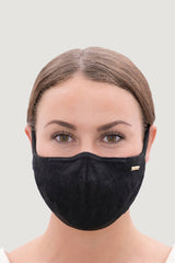 Linen Natural Dyed Face Mask in Charcoal Black