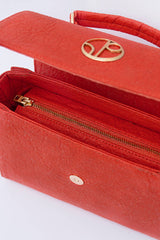 London Piñatex® Saddle Bag in Cherry Red