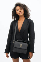 Havana Oversized Linen Blazer in Licorice Black