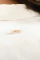 Kobe Shirt Silk Blouse in Pearl White