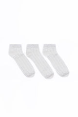 Modal Cable-Knit Ankle Socks in All White