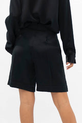 Manila Silk Tailored Shorts in Black