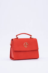 London Piñatex® Saddle Bag in Cherry Red