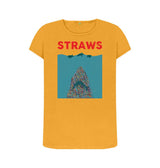 Ladies Eco & Vegan Friendly 100% Organic Cotton Tshirt - Straws