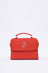 London Piñatex® Saddle Bag in Cherry Red