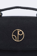 London Piñatex® Saddle Bag in Truffle Black