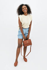 Napoli High Neck Knitted Top in Porcelain White