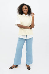 Napoli High Neck Knitted Top in Porcelain White