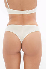 Turin - PYRATEX® Seaweed Fibre Tanga Panties - Powder White