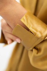 Kobe Shirt Silk Blouse in Mimosa Yellow