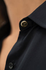 Kobe Shirt Silk Blouse in Black