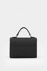 Mini London Piñatex® Cross Body Bag in Truffle Black