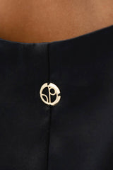 Calabar Silk Slip Dress in Black