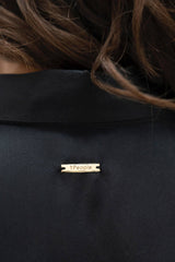 Kobe Shirt Silk Blouse in Black