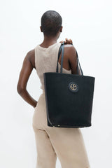 Monte Carlo Organic Cotton Tote Bag in Oyster Black