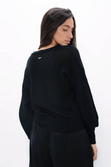 Nagano - Wool V-Neck Sweater - Licorice Black