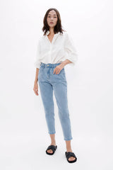 California - Sustainable Barrel Jeans - Sky Blue