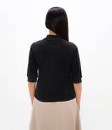 Doha - PYRATEX® Organic Cotton High Neck Top - Black Sand