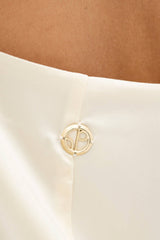 Calabar Silk Slip Dress in Pearl White