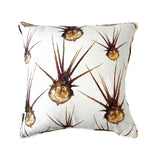 Luxury Irish Linen 50cm Egyptian Thistle Orange & Cream Vibrant Square Cushion