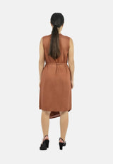 Funchal Asymmetric Wrap Dress DK Red