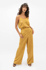 Kingston Silk Camisole Top in Mimosa Yellow