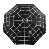 .Black Grid Compact Duck Umbrella
